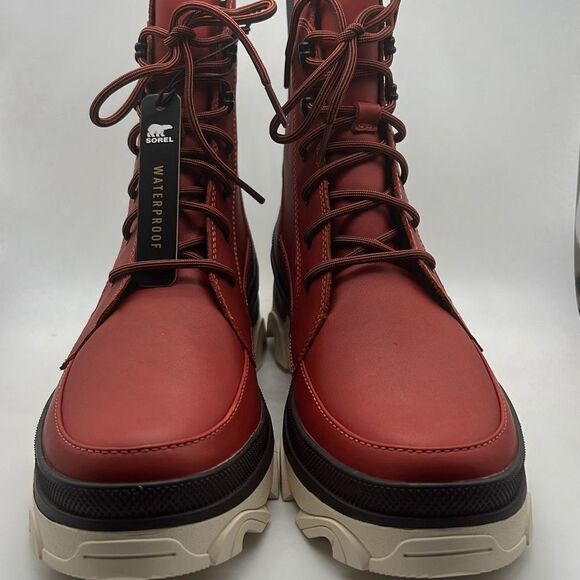 Sorel‎ Brex Lace-Up Waterproof Bootie Heel Cozy Lace red Boots Women Size 9 NWB - Picture 3 of 11